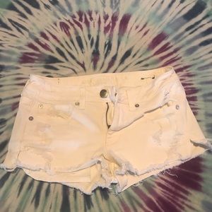 American Eagle White Cutoff Shorts